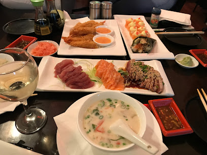 Mr Lin's Sushi & Thai assorted sushi, sashimi, tempura prawns and soup