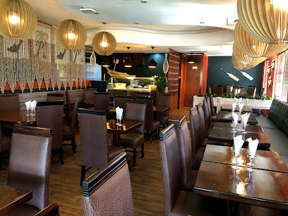 Ocean Navika Sushi Durbanville interior with wooden tables and sushi counter