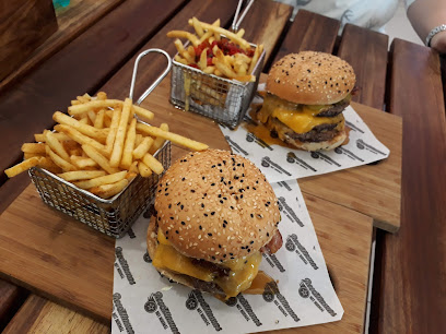 RocoMamas Somerset Mall double cheeseburgers with sesame buns and fries