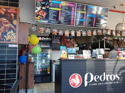 Pedro's Woodstock counter with menu boards and logo