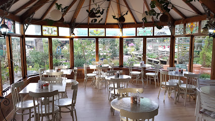 Fraiche Ayres Restaurant cozy sunroom dining area with round tables and garden views