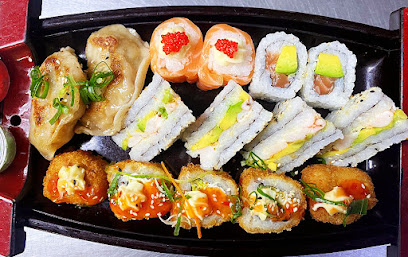 Chef Wu assorted dim sum and sushi platter with dumplings and rolls